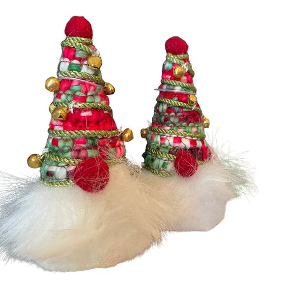 Set of 2 Christmas Bottle Stoppers Beaded Faux Fur Holiday Glam New - Picture 2 of 11